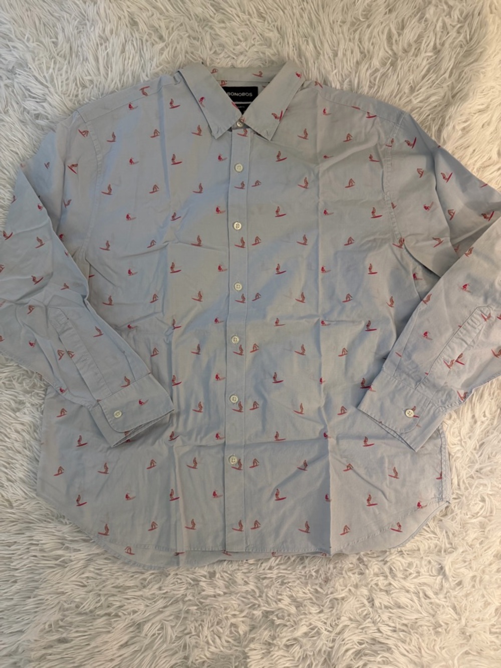 Bonobos Surf Print Button Down Shirt XL Standard Fit Cotton